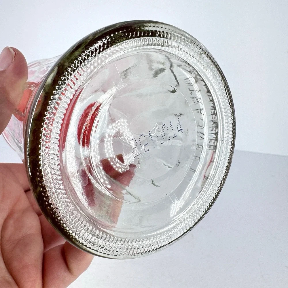 Vintage 1990s NutraSweet Glass Storage Jar Red‎ Lid Advertising Canister